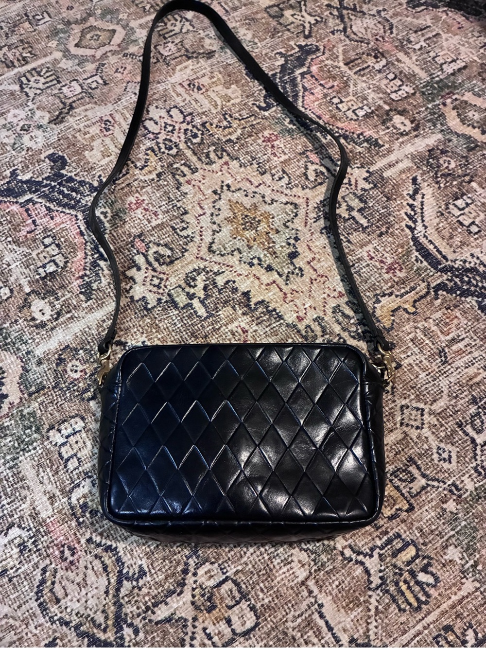 Clare V Black Quilted Leather Crossbody Bag